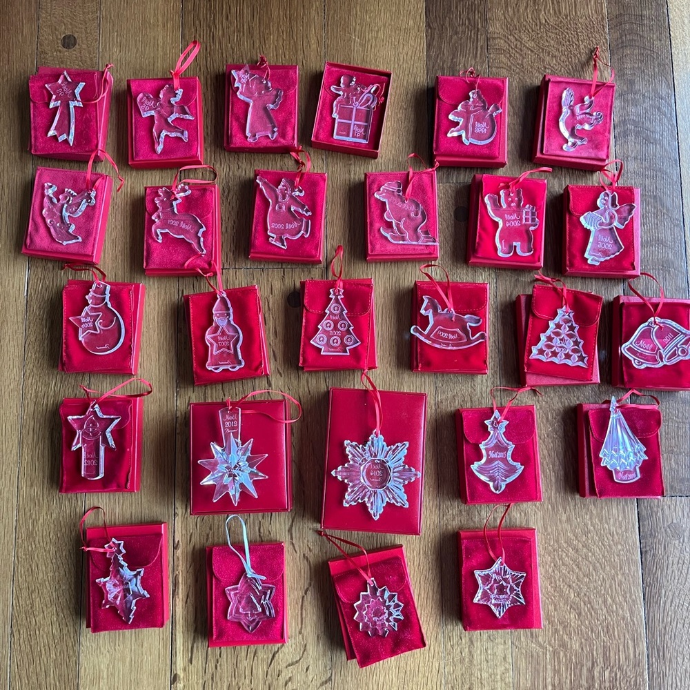Baccarat Noel Crystal Christmas Ornament Lot 1993 1995-2020 Nearly Completea